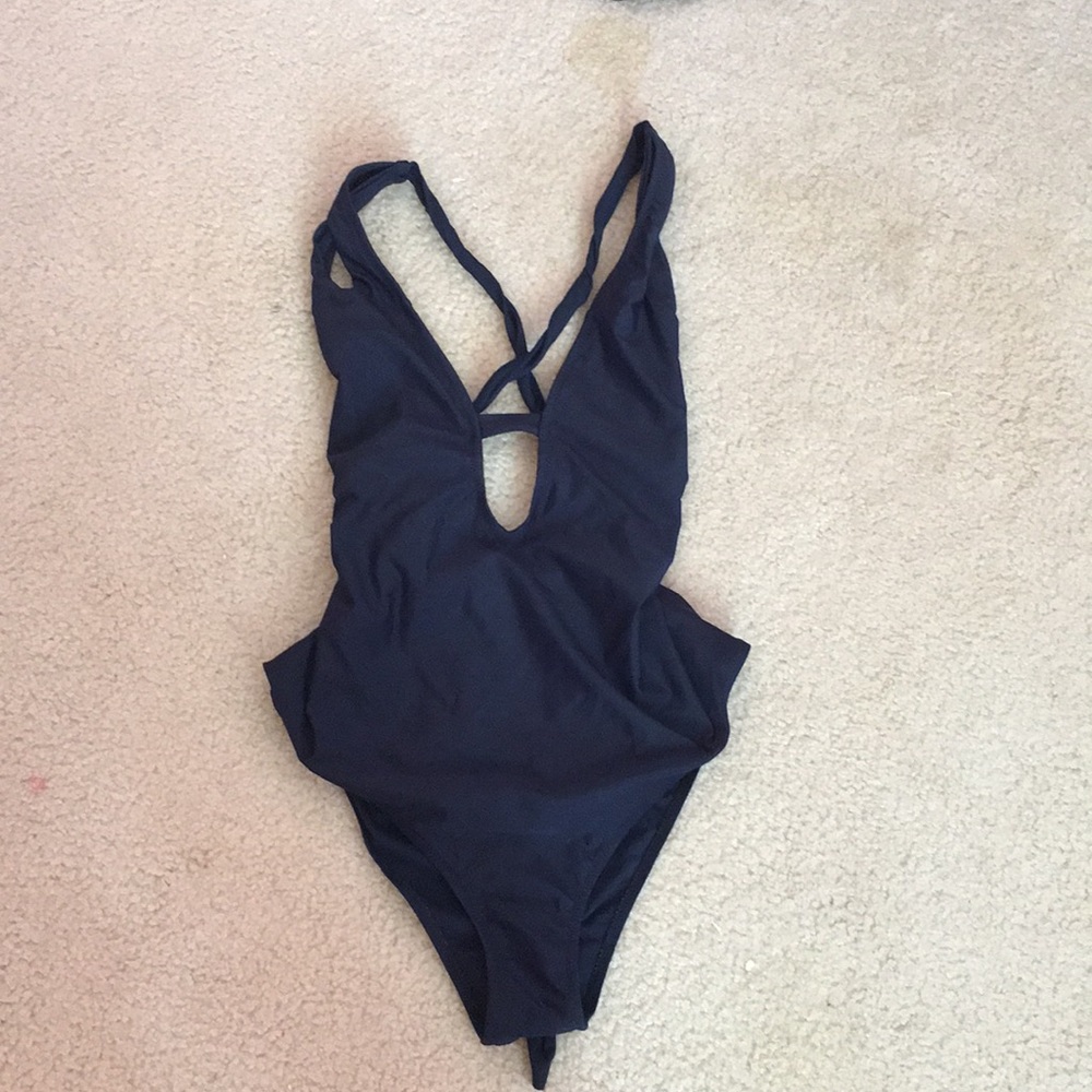 A Navy Blue Bathing Suit